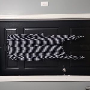 Women's duster cardigan. YOINS. size SMALL. Navy BlueWhite stripes